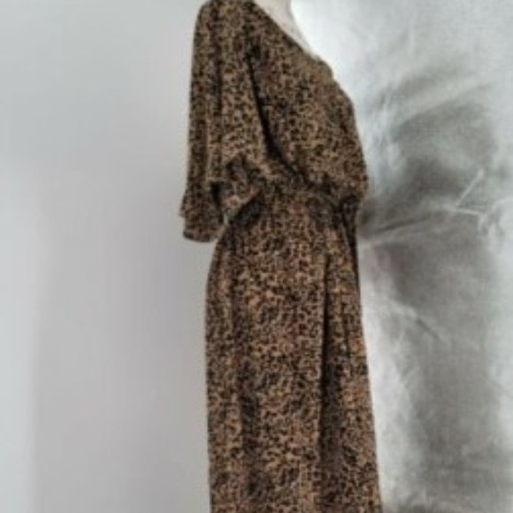 Ava & Viv Plus Size Dress Leopard Print Brown - Picture 9 of 11